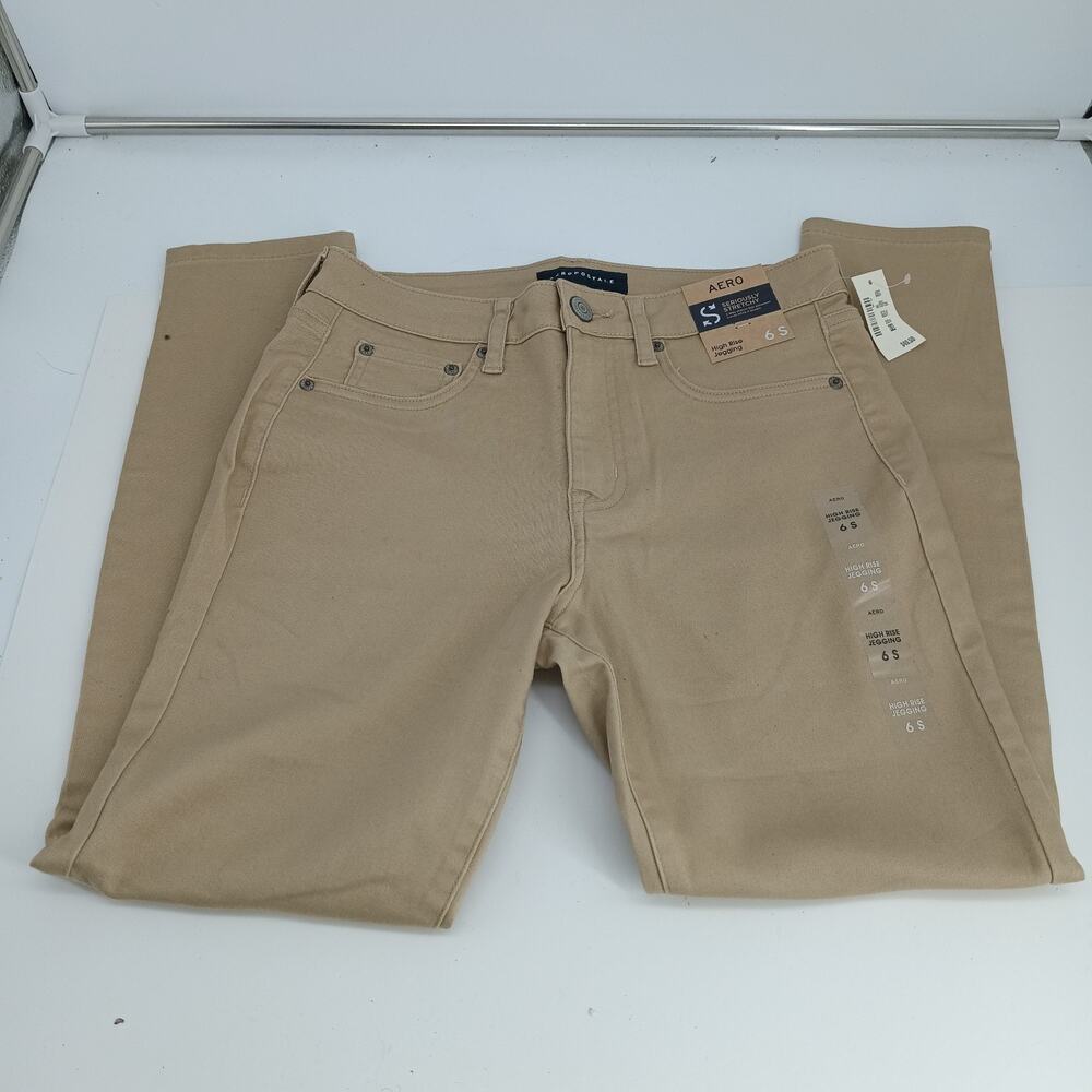 NWT Aeropostale Aero High Rise Jegging Seriously Stretch Women 6S Khaki Uniform